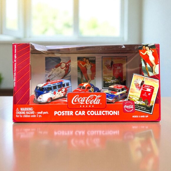 NEW Johnny Lightning 1:64 Coca Cola Set of 3 Poster Car Collection VW Ford - Picture 1 of 4